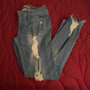 Refuge Low Rise Light Ripped Wash Jeans